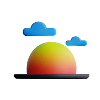 sunrise 3d rendering icon illustration png