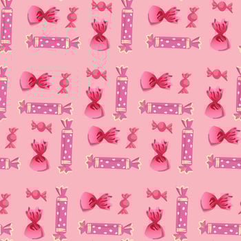 Pattern seamless candy, sweets on pink background. Decorative print. vector