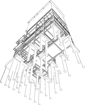 3D illustration of industrial building vector