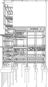 3D illustration of industrial building vector