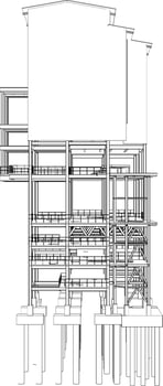 3D illustration of industrial building vector