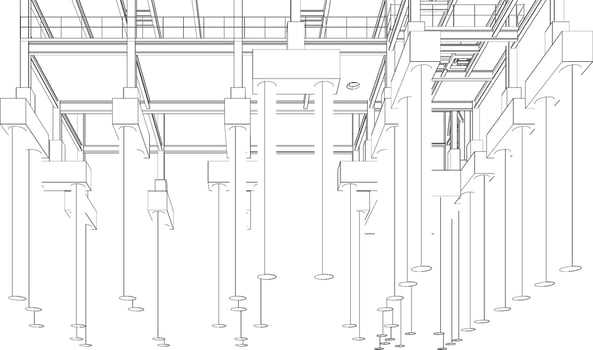 3D illustration of industrial building vector