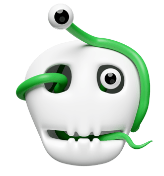 3d halloween holiday party with worm, eye, skull isolated. 3d render illustration png