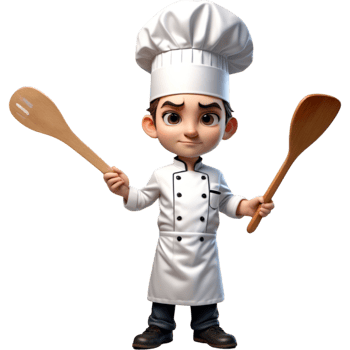 Chef holding spatula with calm expression. AI Generative png