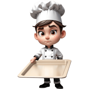 Chef is holding a baking sheet with Disgusted expression. AI Generative png