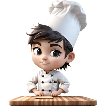 Chef is holding a cutting board with Bored expression. AI Generative png