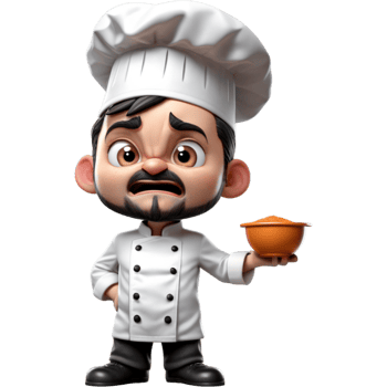 Chef is holding a mixing bowl with Angry expression. AI Generative png