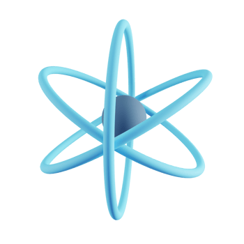 3D Illustration of Blue Atom png
