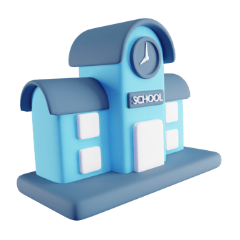 3D Illustration of Blue School png