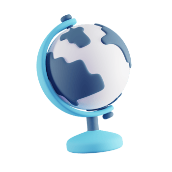 3D Illustration of Blue Globe png