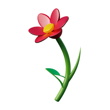 wild flowers 3d rendering icon illustration png