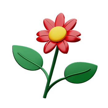 wild flowers 3d rendering icon illustration png