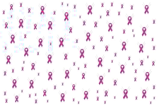 a pattern of pink ribbons on a white background vector