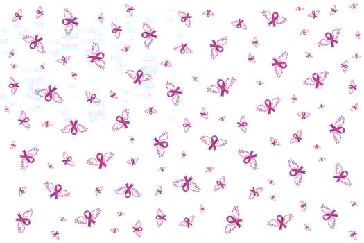 a pattern of pink butterflies on a white background vector