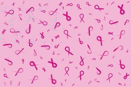pink ribbon pattern cancer medical background vector