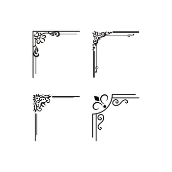 Aesthetic Floran Corner , Geometric Corner , Aesthetic Corner Frame Decoration vector