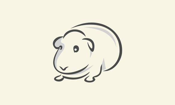 line art guinea pig logo vector