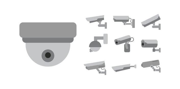 CCTV Camera Illustration Vector Set