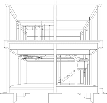 3D illustration of building and construction vector