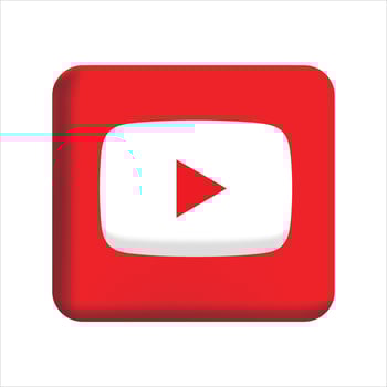 Youtube logo with a red square vector