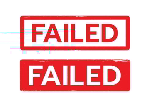 FAILED Rubber stamp vector. vector