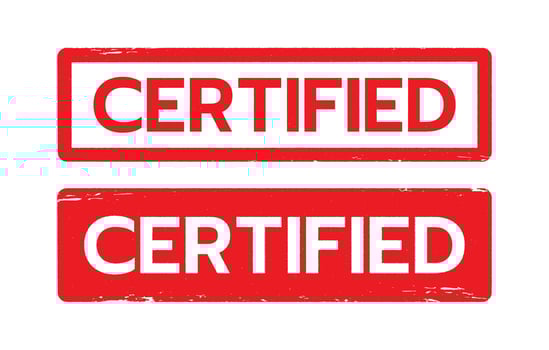 CERTIFIED Rubber stamp vector. vector
