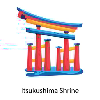 Trendy Itsukushima Shrine vector