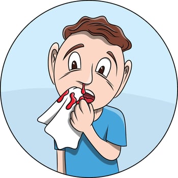 Hand drawn Boy With a Bleeding Noise vector