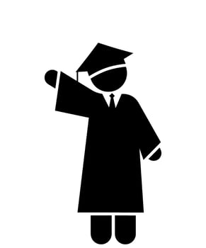 stick figure and stickman vector silhouette illstration, Graduate, Ceremony, Diploma