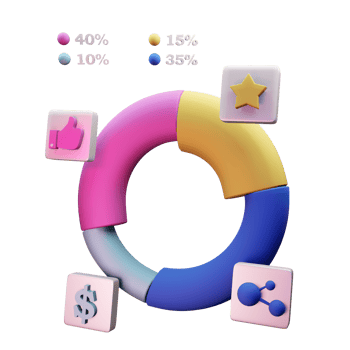 Pie Diagram 3D Icon For Business png