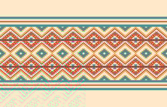Ethnic abstract ikat art. Aztec ornament print. geometric ethnic pattern seamless  color oriental.  Design for background ,curtain, carpet, wallpaper, clothing, wrapping, Batik, vector illustration.