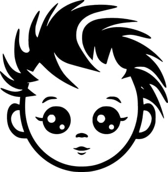 Baby, Black and White Vector illustration