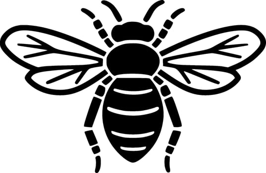 Bee, Black and White Vector illustration