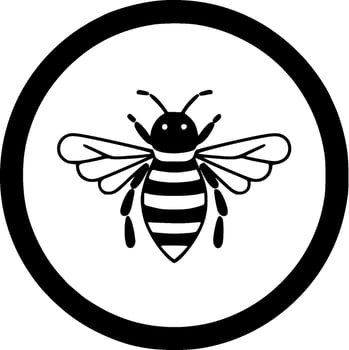 Bees - Black and White Isolated Icon - Vector illustration