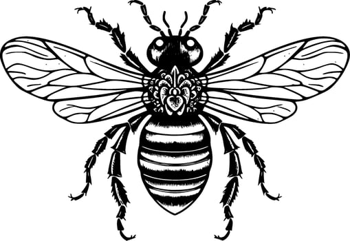 Bee, Minimalist and Simple Silhouette - Vector illustration