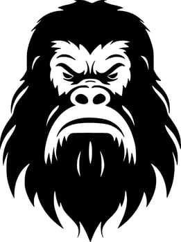 Bigfoot, Black and White Vector illustration