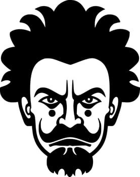 Clown, Minimalist and Simple Silhouette - Vector illustration
