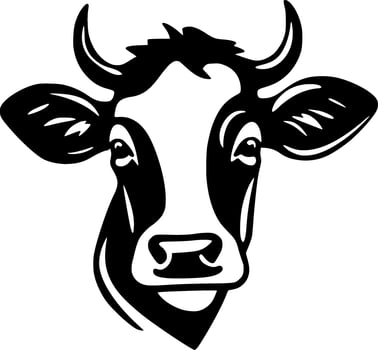 Cow - Black and White Isolated Icon - Vector illustration