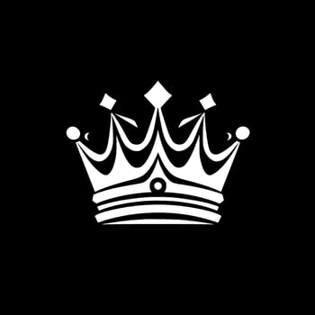 Crown - Black and White Isolated Icon - Vector illustration