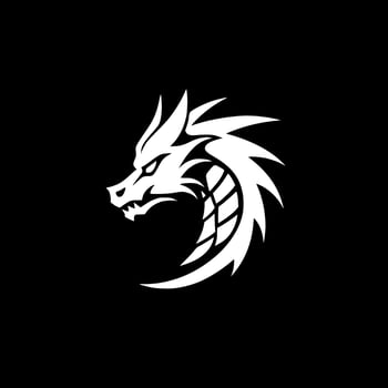 Dragon - Black and White Isolated Icon - Vector illustration