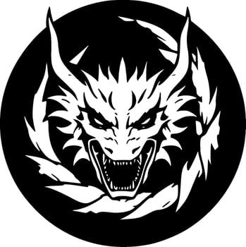 Dragon, Minimalist and Simple Silhouette - Vector illustration
