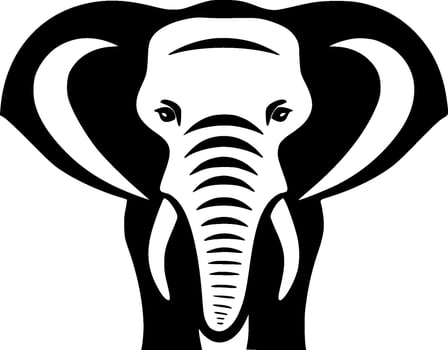 Elephant - Black and White Isolated Icon - Vector illustration