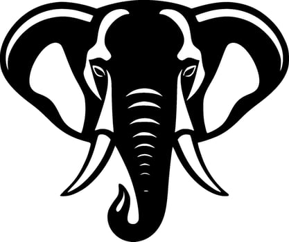 Elephant, Black and White Vector illustration