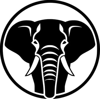 Elephant, Black and White Vector illustration
