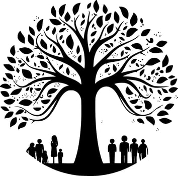 Family Tree - Minimalist and Flat Logo - Vector illustration