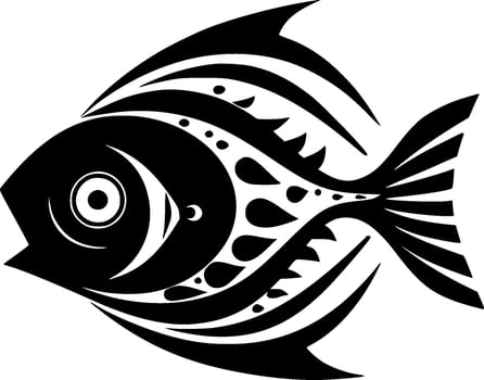 Fish, Black and White Vector illustration