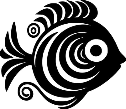 Fish, Black and White Vector illustration
