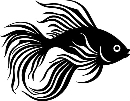 Fish - Black and White Isolated Icon - Vector illustration