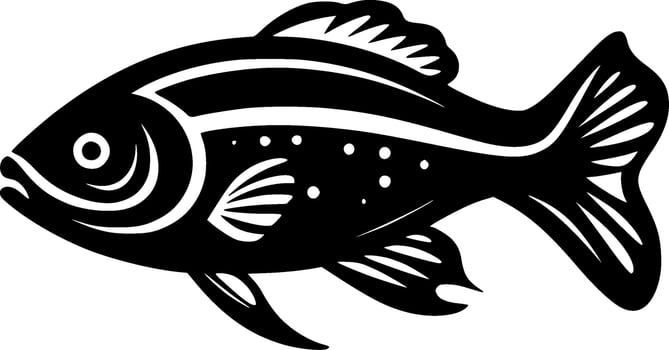 Fish - Black and White Isolated Icon - Vector illustration