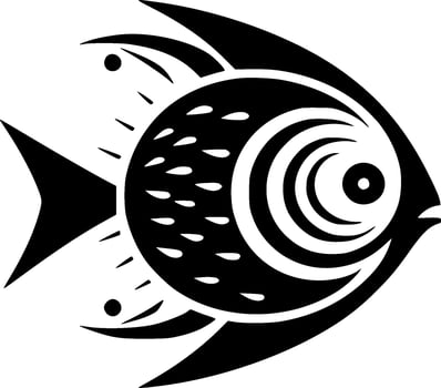 Fish, Black and White Vector illustration